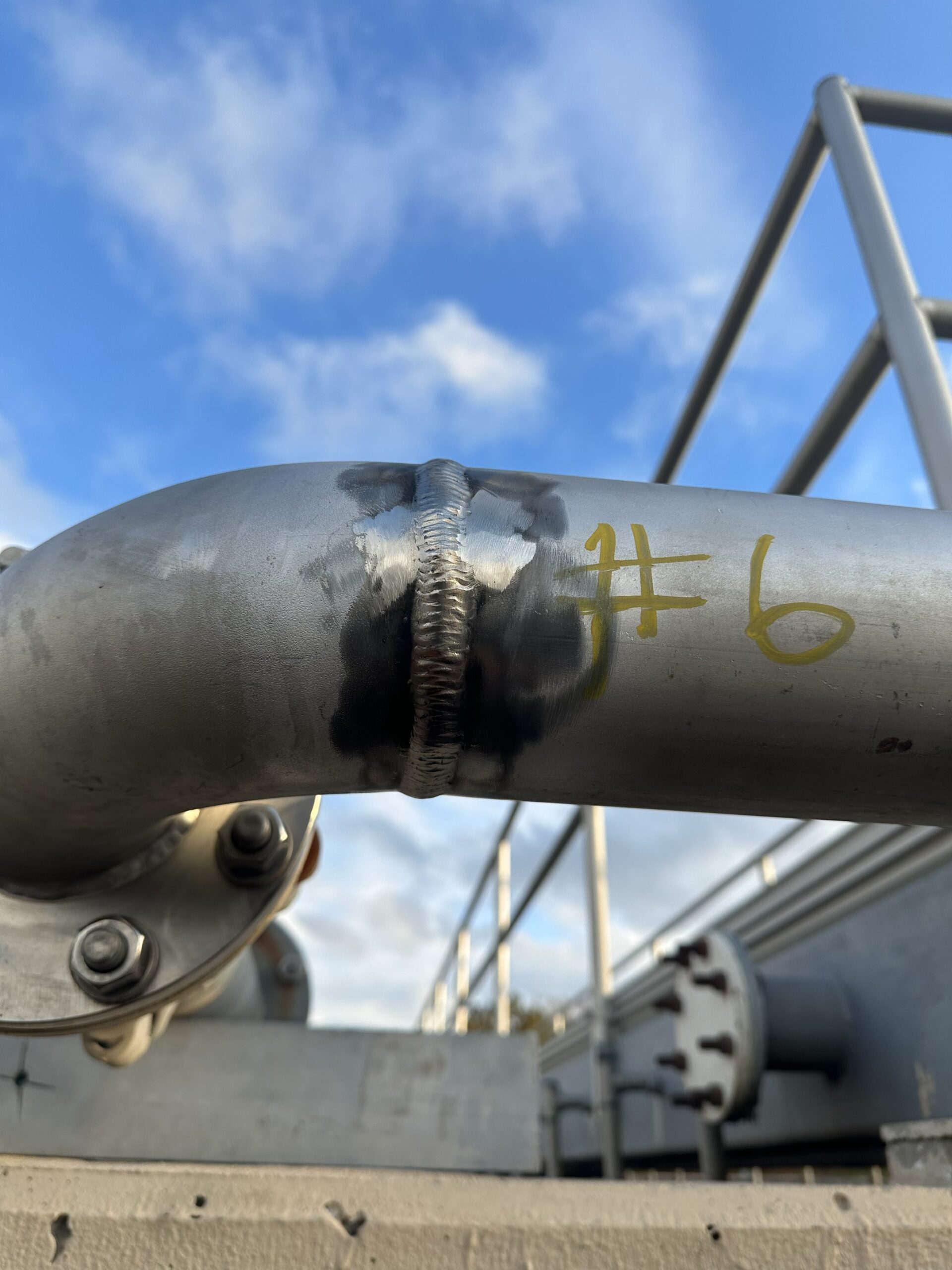Stainless steel piping fabricated and welded for a wastewater treatment facility